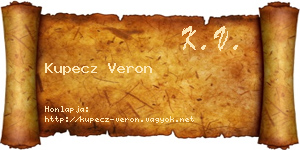 Kupecz Veron névjegykártya